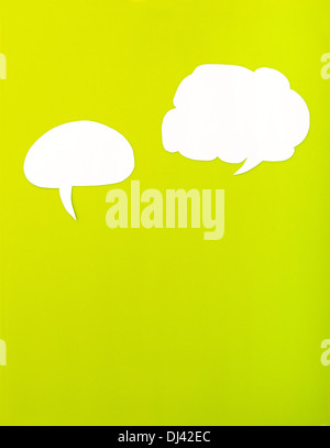 Cartoon bubbles on a green background Stock Photo