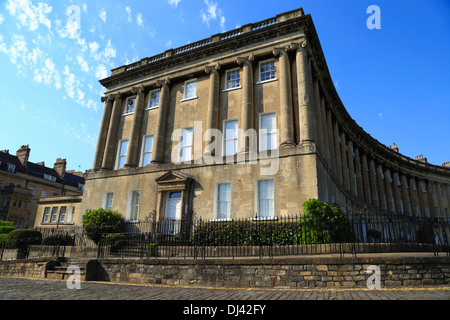 The facade of the end of the Royal Crescent in Bath, Somerset, United Kingdom Stock Photo