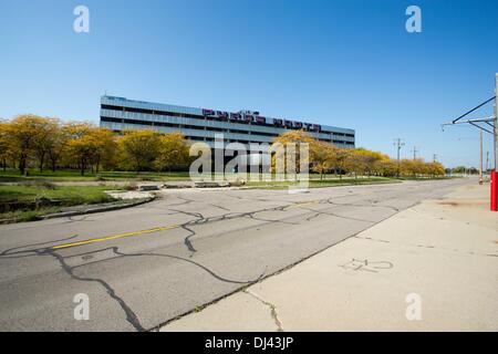 The vacant United Community Hospital ( former Southwest Detroit Hospital 1974 - 1999 ) in Southwest Detroit, Michigan for ethnic minorities, USA. Picture was taken in October 2013. Stock Photo