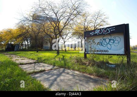 The vacant United Community Hospital ( former Southwest Detroit Hospital 1974 - 1999 ) in Southwest Detroit, Michigan for ethnic minorities, USA. Picture was taken in October 2013. Stock Photo