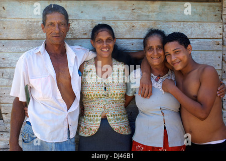 Cuban family, La Barigua, Cuba Stock Photo
