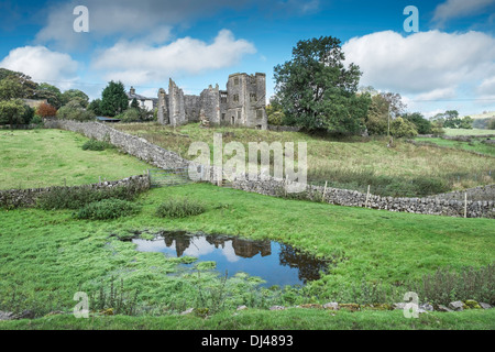 Throwley Hall manor house ruins (aka Throwley Old Hall), Peak District, Staffordshire, England, United Kingdom Stock Photo