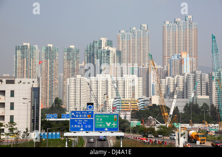 Highrise buildings in Hong Kong Sha Tin Stock Photo