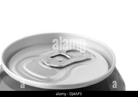 Closeup ring pull on a beverage can. Stock Photo