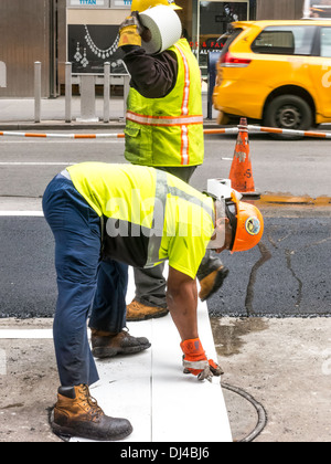 Roadwork Repair on Fifth Avenue, NYC Stock Photo