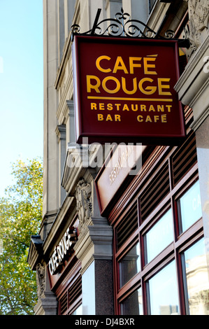 London, England, UK. Cafe Rouge restaurant sign Stock Photo