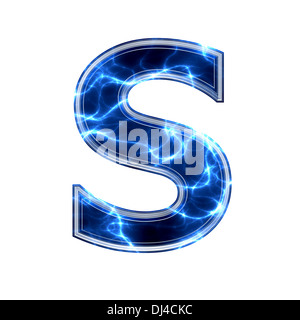 Electric 3d letter on white background - s Stock Photo
