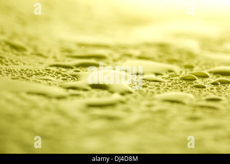 Effect with water drops on green textile Stock Photo