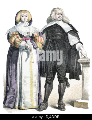 German Nobleman and lady 17th century Stock Photo