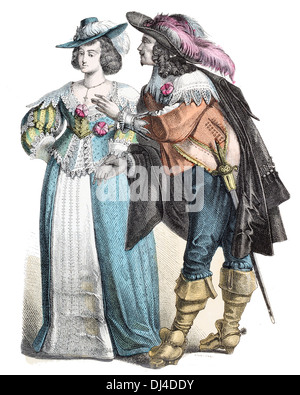 German Nobleman and lady 17th century Stock Photo