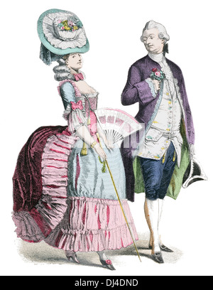 France 1780 costumes Stock Photo