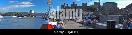 Conway Bay Deganwy Bay North Wales Uk. And Conway Castle. Stock Photo