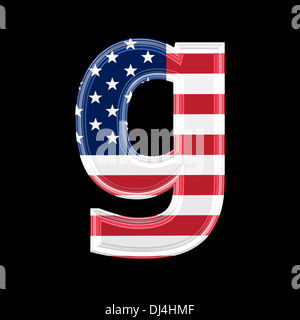 us 3d letter isolated on black background - g Stock Photo