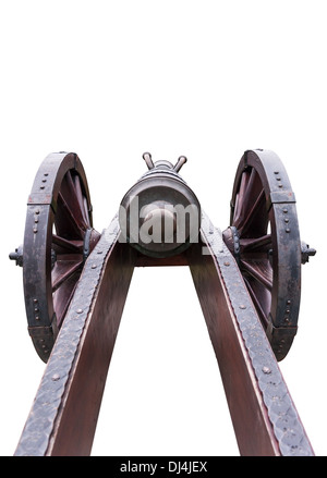 Old artillery gun isolated over white background Stock Photo - Alamy