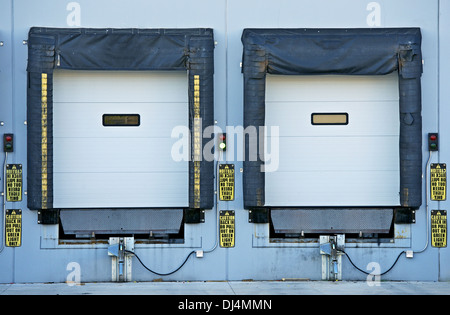 Two Shipping Gates for Trucks. Industrial Collection. Stock Photo