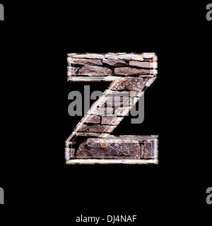 Stone wall 3d letter z Stock Photo