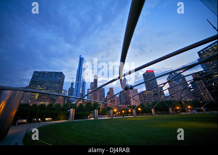 Millennium Park downtown Chicago Illinois USA pavement cafe Stock Photo ...