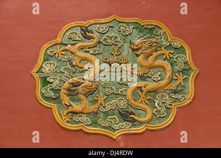 Dragon Relief at the Forbidden City Stock Photo