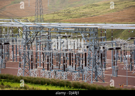 The recently constructed Elvanfoot substation in the Southern Uplands, built to transmit electricity from the wind farms Stock Photo