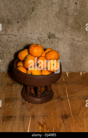 Still life - Oranges in Tray Stock Photo