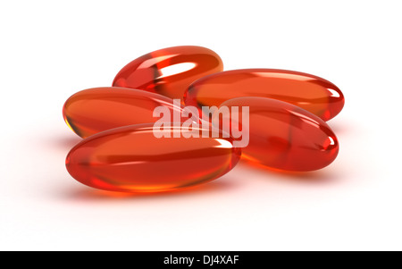 Vitamin Supplements on white background (Computer generated image) Stock Photo