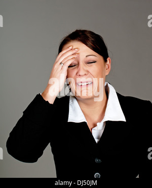 beautiful woman crying on black background, monochrome Stock Photo - Alamy