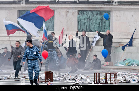 Bruce Willis filming scenes for his new movie 'A Good Day to Die Hard' in Budapest Hungary, Budapest - 02.06.12 Stock Photo