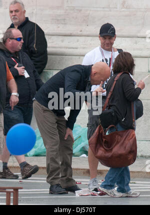 Bruce Willis filming scenes for his new movie 'A Good Day to Die Hard' in Budapest Hungary, Budapest - 02.06.12 Stock Photo