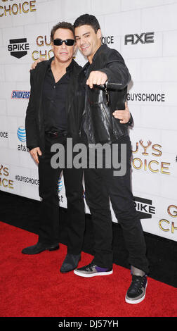 Jean-Claude Van Damme and Kristopher Van Damme Spike TV's 2012 'Guys Choice' held at Sony Studios - Arrivals Culver City, California - 02.06.12 Stock Photo