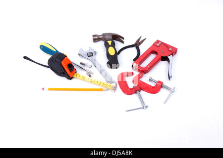 Set of tools isolated on a white background Stock Photo