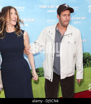 Jackie Titone and Adam Sandler Premiere of Columbia Pictures' 'That's My Boy' at Regency Village Theatre Westwood, California - 04.06.12 Stock Photo