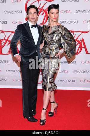 Zac Posen and Crystal Renn 2012 CFDA Fashion Awards held at Alice Tully Hall - Arrivals New York City, USA - 04.06.12 Stock Photo