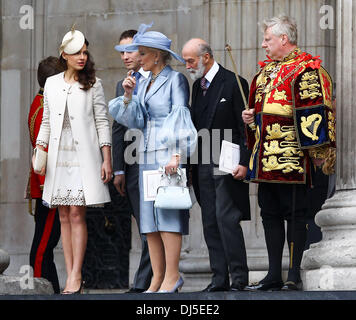 Princess Michael of Kent with Lord Freddie Windsor and his wife Sophie leaving the Queen's Diamond Jubilee thanksgiving service at St. Paul's Cathedral London, England - 05.06.12 Stock Photo