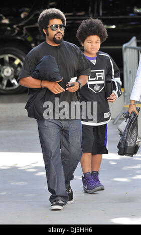 Rapper/actor Ice Cube and son O'Shea Jackson Jr., arrive for Game Four ...