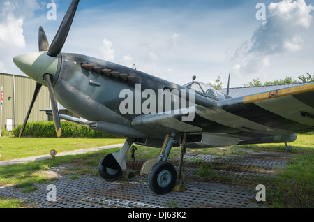 Historic military plane on display in the permanent exhibition at Lelystad airport, Netherlands named Aviodrome named Aviodrome Stock Photo