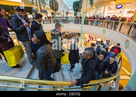 Christmas shoppers in the Trafford Centre, manchester, UK. Stock Photo