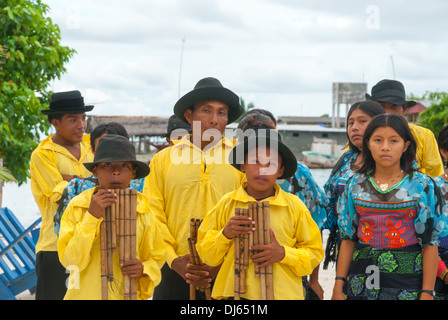 Kuna Indians off the coast of Panama Stock Photo