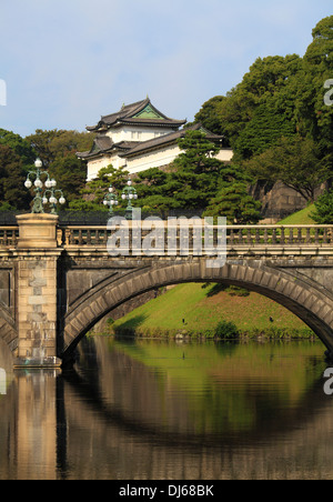 Japan, Tokyo, Imperial Palace, Nijubashi Bridge, Stock Photo