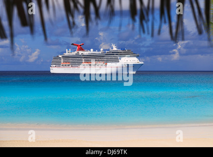 Cruise line ship in Caribbean sea Stock Photo