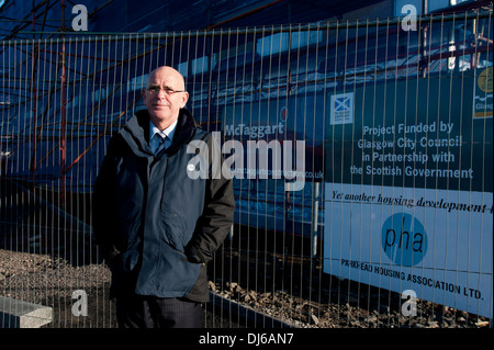 Jim Strang, Chief Executive of Parkhead Housing Association, is photographed in Parkhead Glasgow Stock Photo