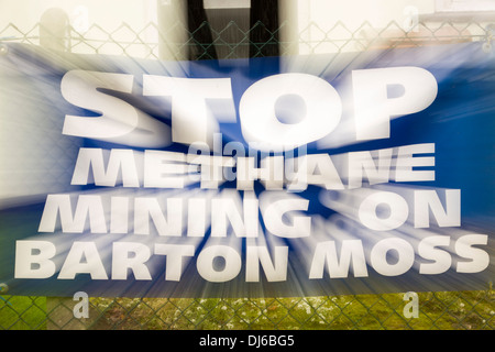 A site on Chat Moss in Manchester that has been given planning permission for fracking and coal bed methane mining, Manchester, Stock Photo