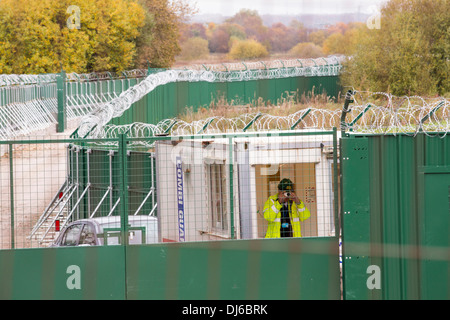 A site on Chat Moss in Manchester that has been given planning permission for fracking and coal bed methane mining, Manchester, Stock Photo