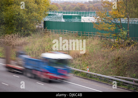 A site on Chat Moss in Manchester that has been given planning permission for fracking and coal bed methane mining, Manchester, Stock Photo