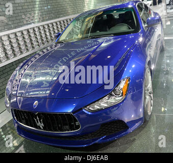 LA, CA, USA . 21st Nov, 2013. The 2014 Maserati Grand Turismo MC, on displays during the 2nd media day at the Los Angeles Auto Show. Photo by Gene Blevins/LA Daily News/ZumaPress. Credit:  ZUMA Press, Inc./Alamy Live News Stock Photo