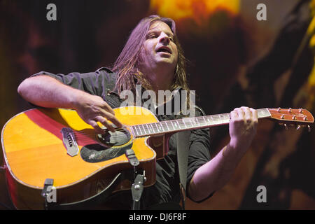 Scranton, Pennsylvania, USA. 28th Aug, 2012. Guitarist MIKE MUSHOK of Staind performs at UPROAR Music Festival in Scranton, Pennsylvania © Daniel DeSlover/ZUMAPRESS.com/Alamy Live News Stock Photo