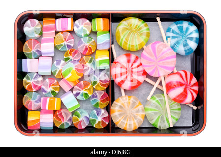 japanse traditional sweet colorful candies on tray Stock Photo