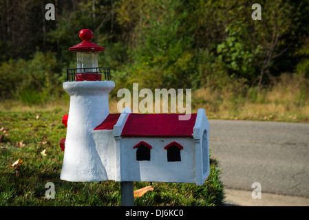 Lighthouse mail box Stock Photo
