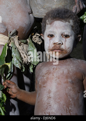 Asaro Mudmen Singsing Group, Daulo District, Eastern Highlands Province - Goroka Show Papua New Guinea Stock Photo