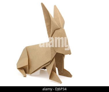 origami rabbit from recycled paper Stock Photo