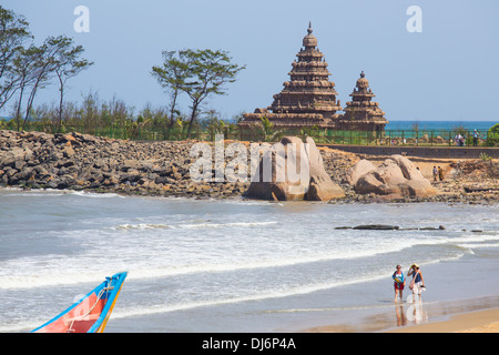 Shore Temple Mahabalipuram or Mamallapuram, Tamil Nadu, India Stock Photo